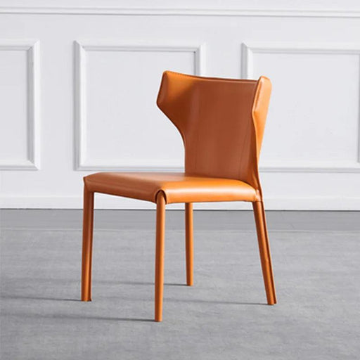 Minimalist Scandinavian Saddle Leather Dining Chair