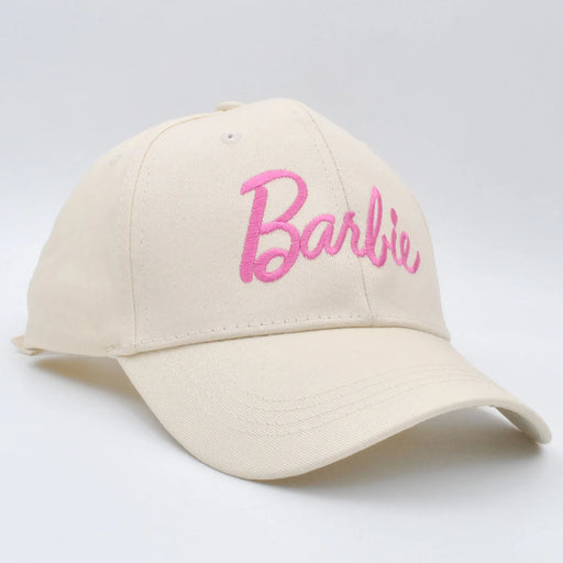 Stylish Disney Barbie Pink Baseball Cap for Girls with Embroidered Lettering - Adjustable Hat
