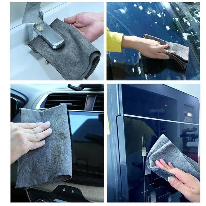 Thickened Microfiber Streak-Free Cleaning Cloths for Crystal Clear Windows and Glass - Reusable Multi-Use Towels