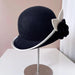 Elegant Camellia Wool Felt Top Hat - Women's Autumn/Winter Fashion Essential