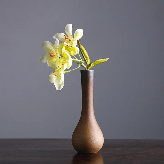 Stylish Hydroponic Ceramic Vase with Floral Accent for Tranquil Tabletop Elegance