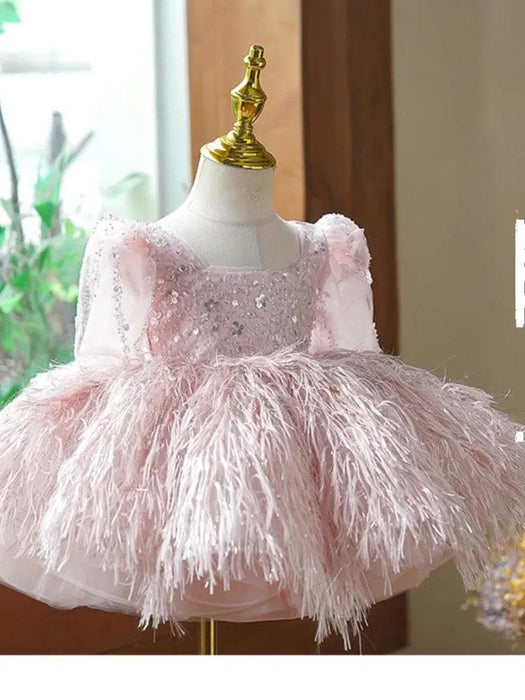 Sparkling Pink Princess Sequin Gown for Girls