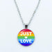 Vibrant Customizable Rainbow Glass Pendant Necklace for Love and Pride Celebration