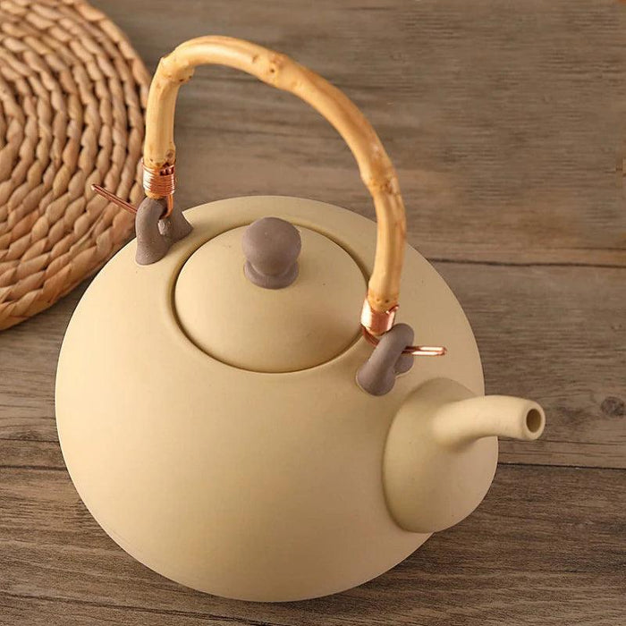 Artisan Clay Tea Set with Classic Kettle and Kung Fu Teapot for Elegant Brewing