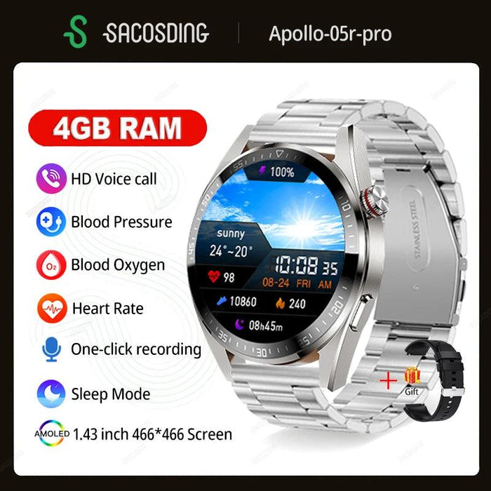 All-in-One Smartwatch with Stunning AMOLED Display, Bluetooth Calling, Comprehensive Tracking, and Sports Modes for Android & iOS