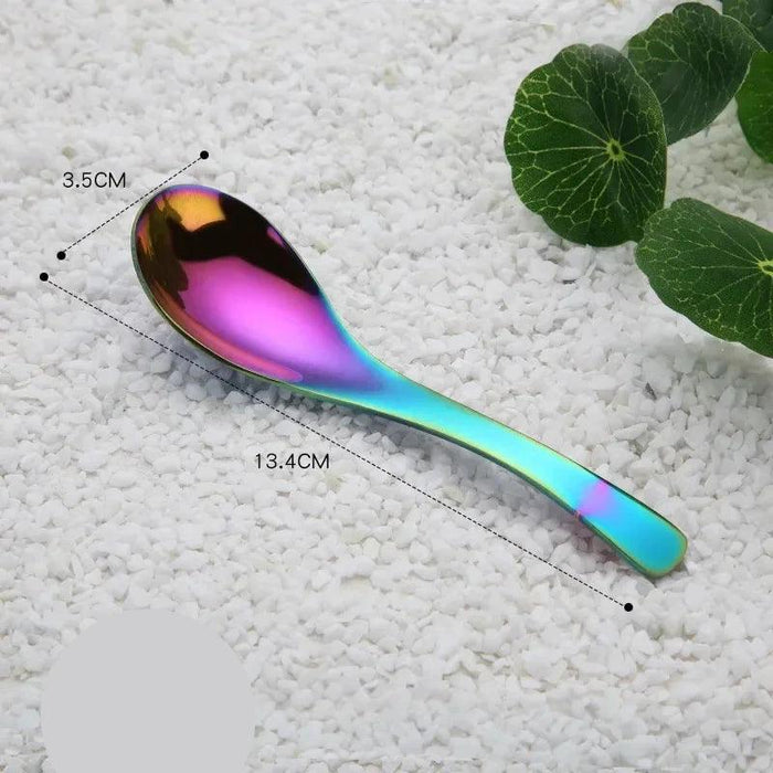 Elegant Multifunctional Japanese Stainless Steel Spoon for Soups, Desserts, and Beverages