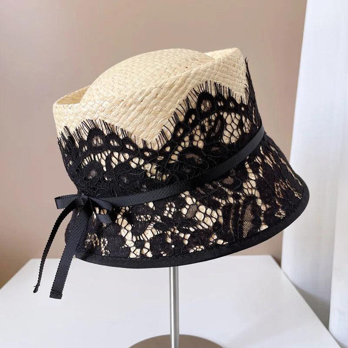 Japanese-Inspired Lace-Adorned Fisherman's Hat