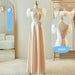 Charming Off-Shoulder Champagne Satin Bridesmaid Dress with Adjustable Lace-Up Back