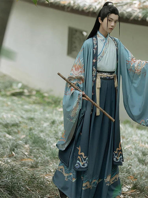 Elegant Tang Dynasty Swordsman Hanfu Outfit - Men's Cultural Performance and Cosplay Costume