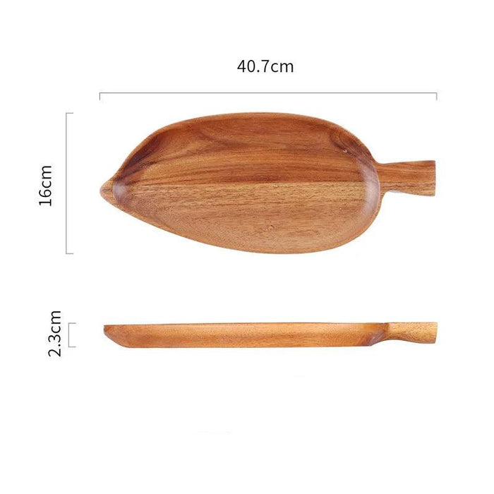 Elegant Acacia Wood Serving Tray & Cutlery Organizer for Sushi and Steak