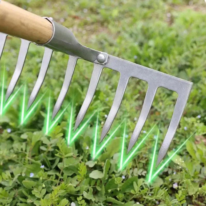 Durable Carbon Steel Gardening Rake Set for Effective Soil Preparation and Weeding