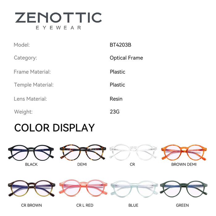 ZENOTTIC 2024 Retro Blue Light Blocking Reading Glasses - Chic Eyewear for Eye Protection and Better Sleep