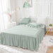 100% Cotton Solid Color Ruffled Bedding Set with Duvet Cover, Bed Skirt, and Pillowcases