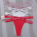 3-Pack Women's Sexy High Waist Cross Strap Cotton G-String Panties