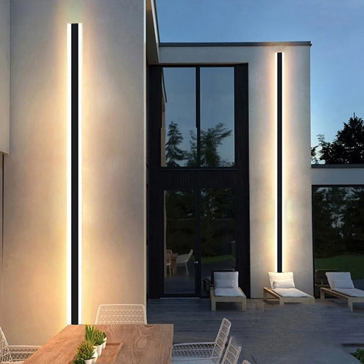 Contemporary Black LED Outdoor Wall Sconce with Remote Control - Ideal for Indoor and Outdoor Lighting