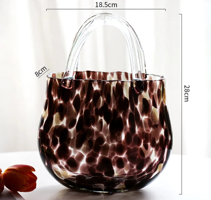 Elegant Bag-Inspired Glass Vase for Stylish Home Decor and Plant Display