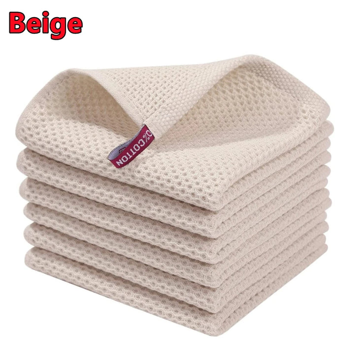 Eco-Friendly Cotton Cleaning Towels - Set of 5 Ultra-Absorbent Kitchen Cloths