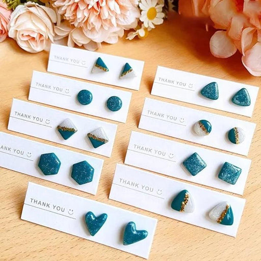 10-Piece DIY Geometric Clay Cutters for Unique Earring Designs - Soft Polymer Molds Set