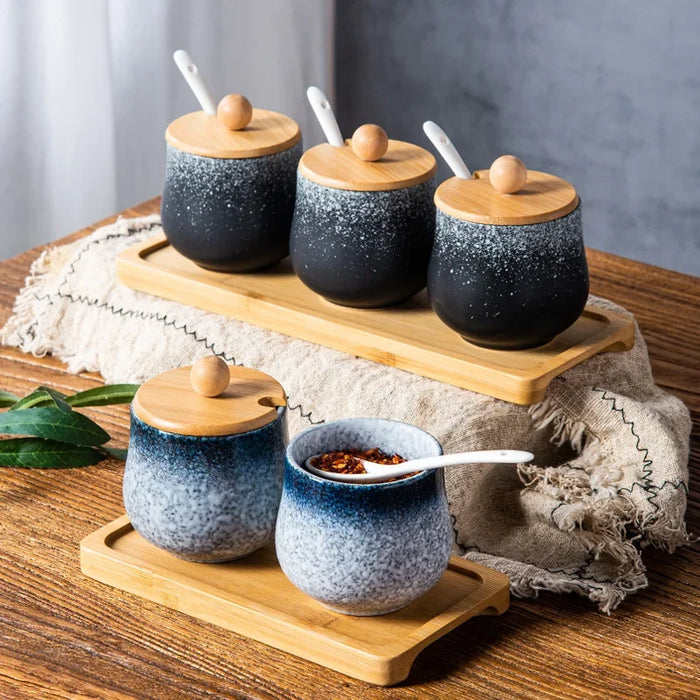 Japanese Ceramic Seasoning Set for Elevated Culinary Experiences