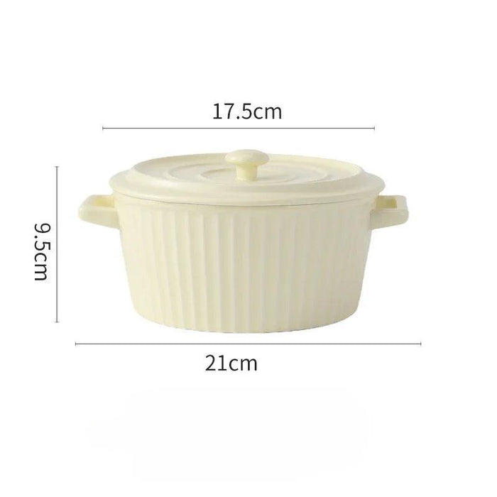 Elegant Heat-Insulating Ceramic Soup Bowl with Lid - Ideal for Ramen and Hearty Dishes