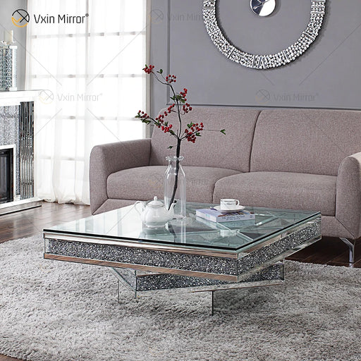 Modern Living Room Glittering Broken Diamond Mirror Decorative Centre Table