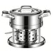 Solo Dining Stainless Steel Pot Set with Integrated Alcohol Burner