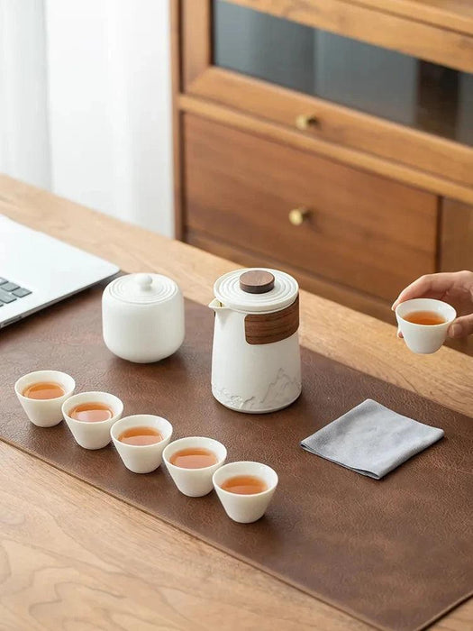 Travel-Friendly Ceramic Tea Brewing Set for Tea Aficionados