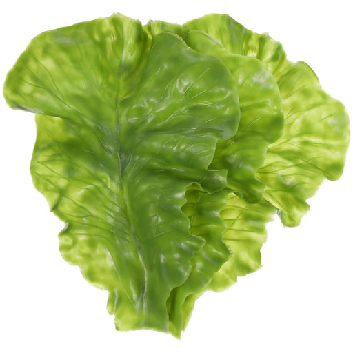 Set of 3 Realistic Faux Lettuce Leaf Decorations for Culinary and Educational Use