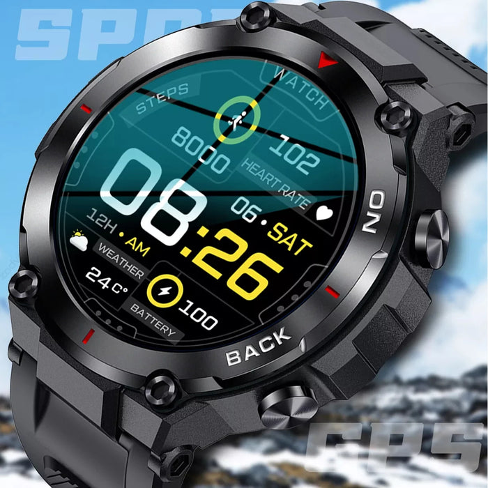 Waterproof GPS Smartwatch with Tracking for Men - Long Battery Life