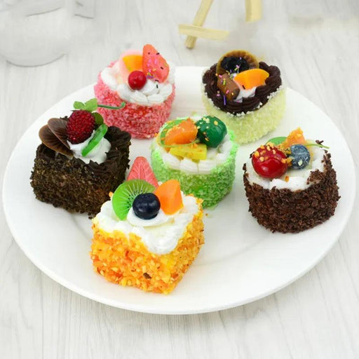 Realistic Faux Fruit Cake Display Model for Home Decor and Photography - 1 Piece Artificial Dessert Prop