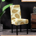 Nordic Floral Stretch Chair Slipcover in Yellow and Tan