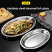 Sophisticated Stainless Steel Oval Serving Plates for an Exquisite Dining Experience