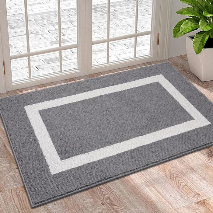 Luxurious Non-Slip Microfiber Welcome Mat: Chic Moisture-Absorbing Rug for Entryways