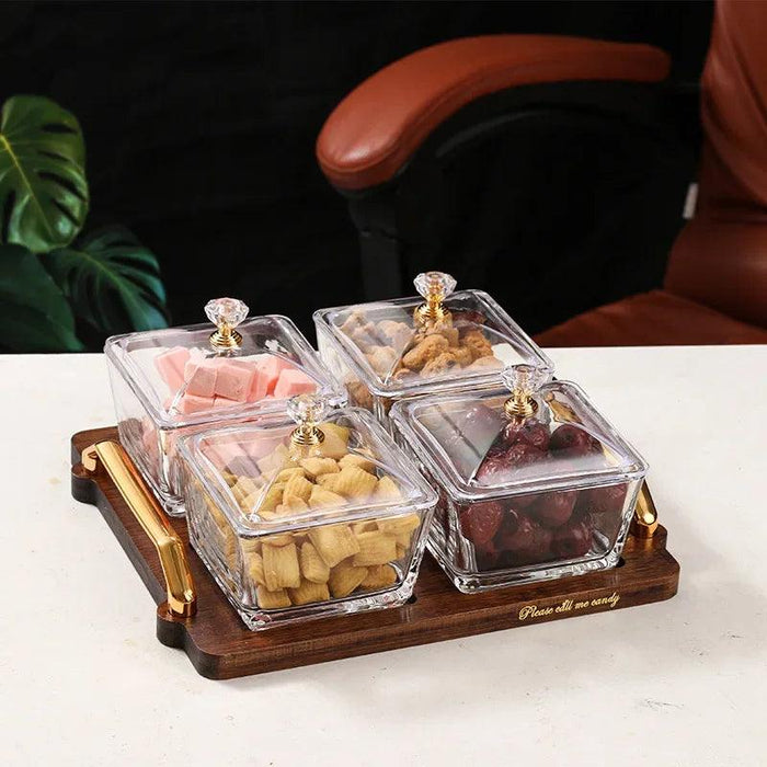 Sophisticated Glass Platter for Elegant Snack Presentation - Ideal for Upscale Events