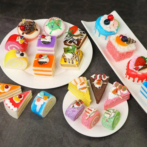 Whimsical Set of 6 Colorful PU Mousse Cake Magnets for Creative Home Styling and Photography