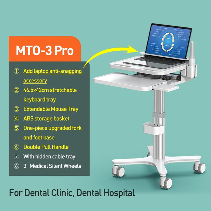 Ergonomic Mobile Medical Cart with Enhanced Laptop Security and Durability