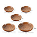 Elegant Acacia Wood Round Dinner Plates - 10.5-17.5cm Durable Solid Wood Serving Dish