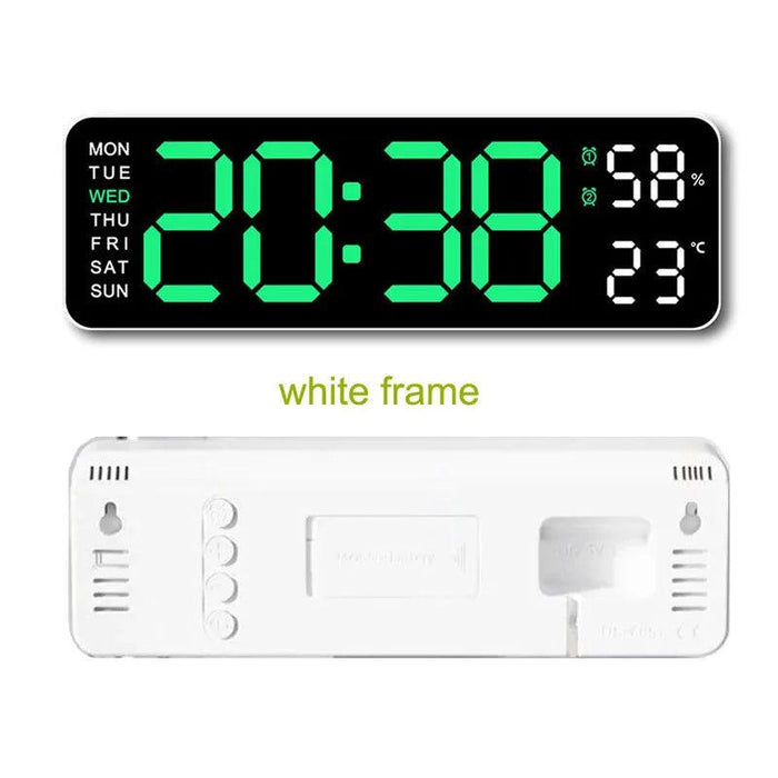 Sleek Digital LED Alarm Clock with Weather Display - Adjustable Brightness, Dual Alarms, and Wall-Mountable Design