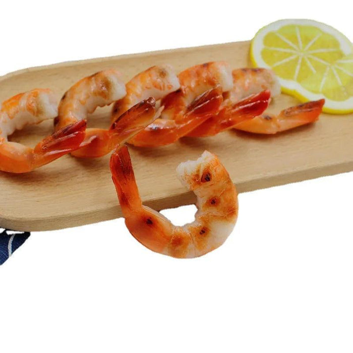 BBQ Seafood Decorative Props - Realistic Grilled Fish, Shrimp & Squid Models