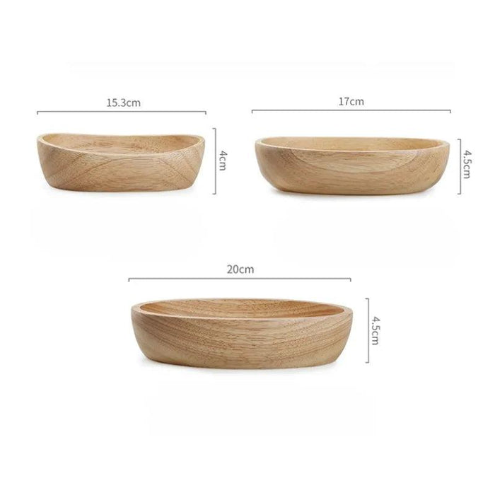 Large Japanese Wooden Nautical Bowl for Salad and Fruit - Elegant Heat-Resistant Tableware