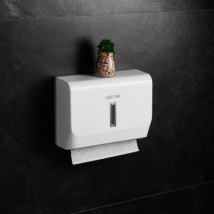 Elegant Wall-Mounted Paper Towel Dispenser for Kitchen and Bathroom - Durable ABS with Hassle-Free Installation