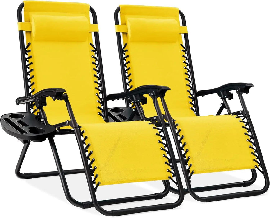 Luxury Zero Gravity Lounge Chairs Set with Accessories in Elegant Black