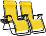 Luxury Zero Gravity Lounge Chairs Set with Accessories in Elegant Black