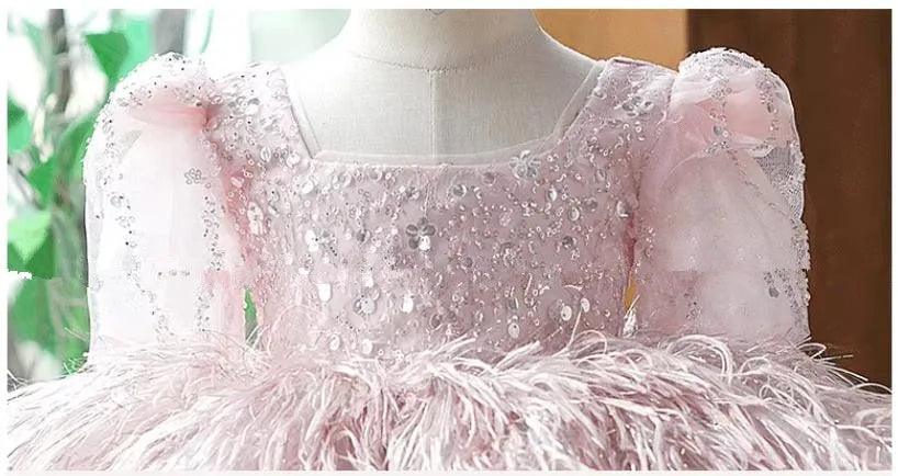 Sparkling Pink Princess Sequin Gown for Girls