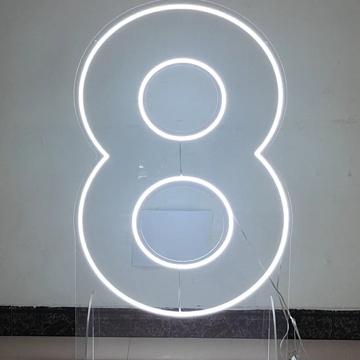 Customizable Neon LED Number Sign Set - Illuminated Decor for Events and Home