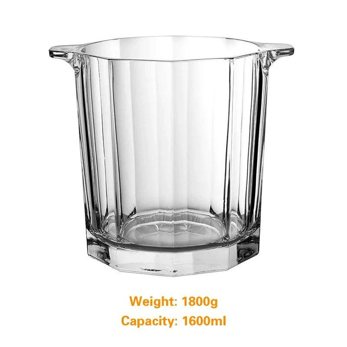 Elegant Crystal Wine Chiller with Champagne Holder - Premium Ice Bucket for Events and Gatherings