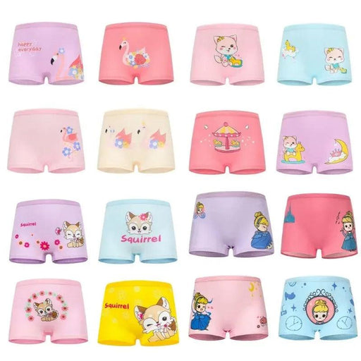 10-Pack Cute Cotton Boxer Briefs for Toddler Girls - Soft and Breathable Underwear Set