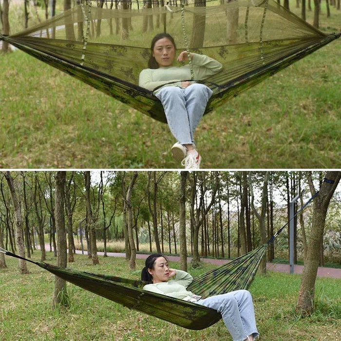 Outdoor Adventure Hammock with Insect Protection - Lightweight Portable Hanging Bed for Camping Comfort