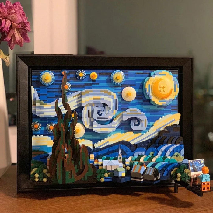 Vincent Van Gogh's Starry Night 3D Microbrick Art Kit - Spark Creativity in Young Artists