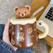 Lovely Bear Ceramic Mug Set with Spoon and Lid - 450ml - Elevate Your Beverage Enjoyment